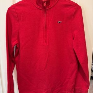 Vineyard Vines Kids Red Quarter-Zip Shirt